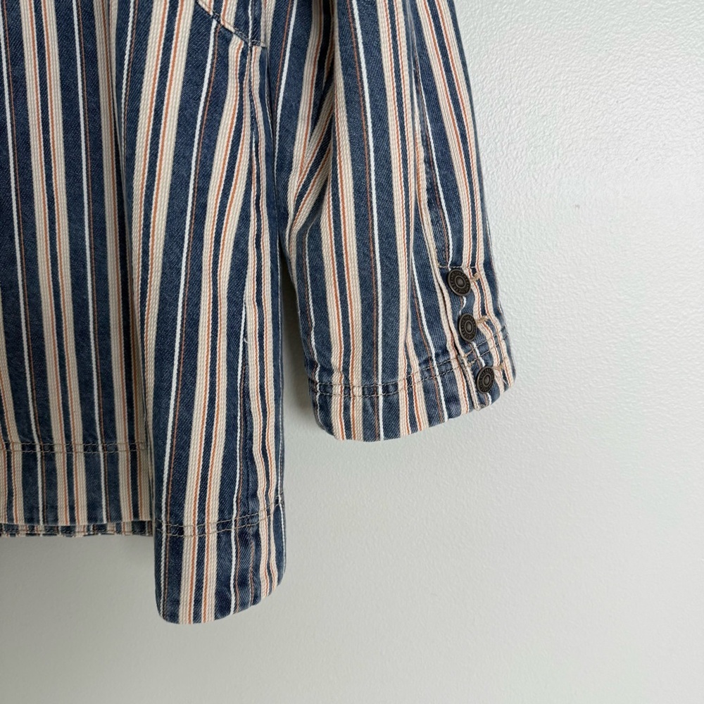 Free People We The Free Striped Denim Barn Coat - Picture 11 of 12